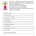 This Is Amy   Simple Reading Compreh…: Deutsch Daf Arbeitsblätter With Regard To Beginner Reading Comprehension Worksheet