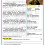 Thomas Edison   Readin…: English Esl Worksheets Pdf & Doc For Thomas Edison Reading Comprehension Worksheet
