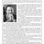 Walt Disney, Moviemaking Pioneer  Reading Comprehension Passage For Disney Reading Comprehension Story Worksheets