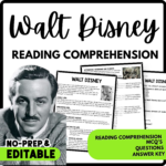 Walt Disney Reading Comprehension Worksheet With Walt Disney Reading Comprehension Worksheets
