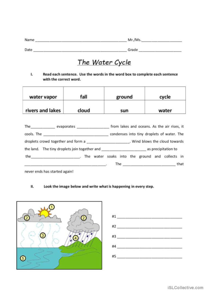 Water Reading Comprehension Worksheets