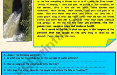 Water Pollution - Esl Worksheetadel A intended for Ocean Pollution Comprehension Worksheets
