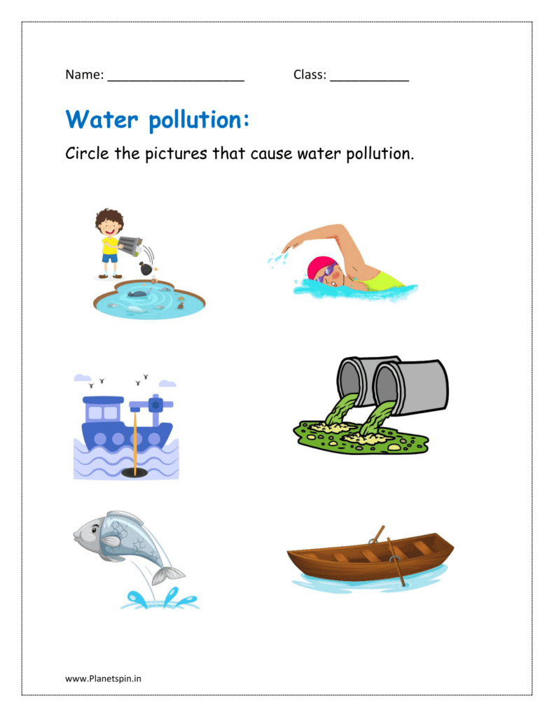Water Pollution Worksheet For Kindergarten | Planetspin.in pertaining to Water Pollution Reading Comprehension Worksheets For Kids