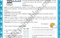 Weather Report – Reading Comprehension – Esl Worksheetmena22 for Severe Weather Reading Comprehension Worksheets