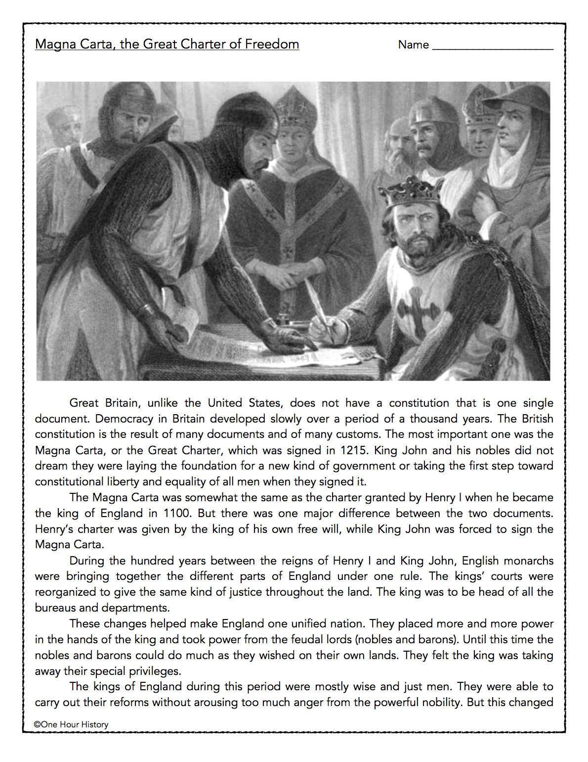 What Was The Magna Carta?- Reading Comprehension Passage - Classful with regard to Magna Carta Reading Comprehension Worksheet