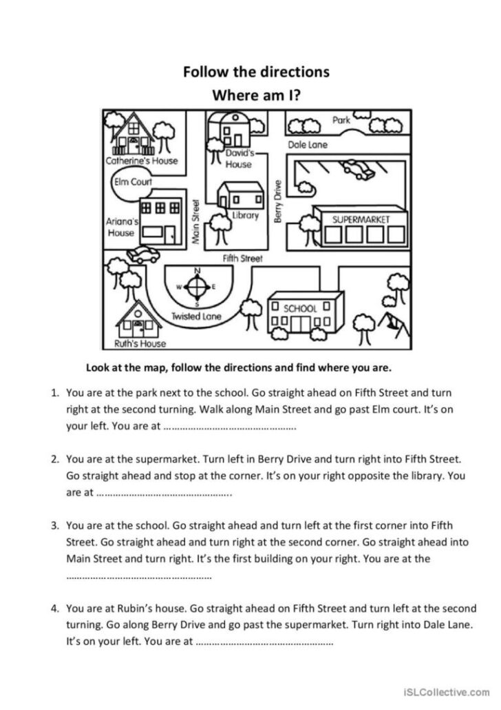 Following Directions Reading Comprehension Worksheets