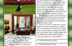 White House Reading Comprehension Practice Exercises - Esl with regard to White House Reading Comprehension Worksheet