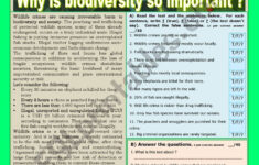 Why Is Biodiversity So Important ? Reading Comprehension Or Test pertaining to Biodiversity Reading Comprehension Worksheet Answer Key