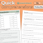 Year 4 Quick Comprehensions (Fiction/Non Fiction) Pack 1 Inside Year 4 Quick Reading Comprehension Worksheets